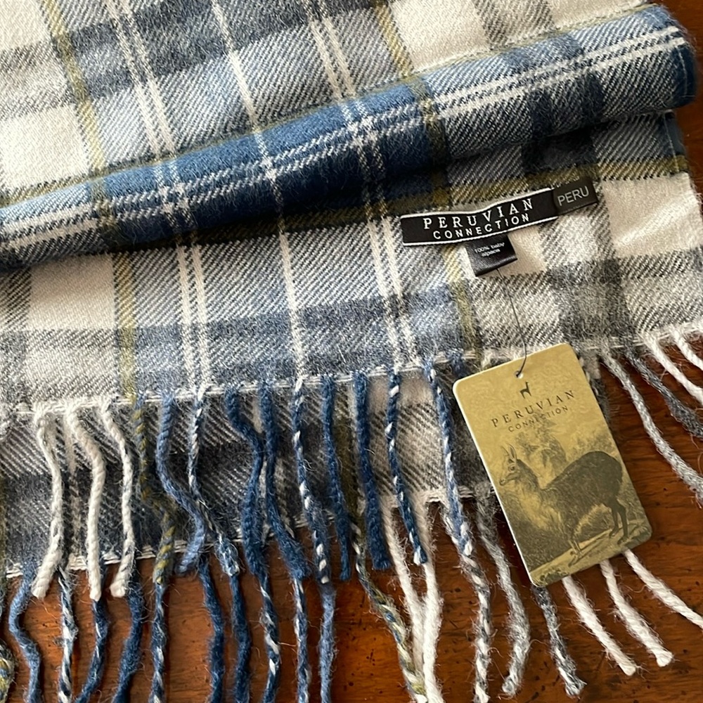 Scarf, 100% baby alpaca, plaid